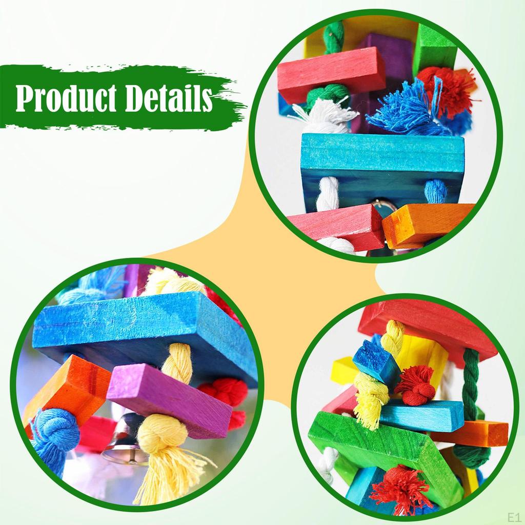 Bird Parrot Chewy Toys Perch Stand Play Equipment Wood Exercise Unique Chewing Toy Cage