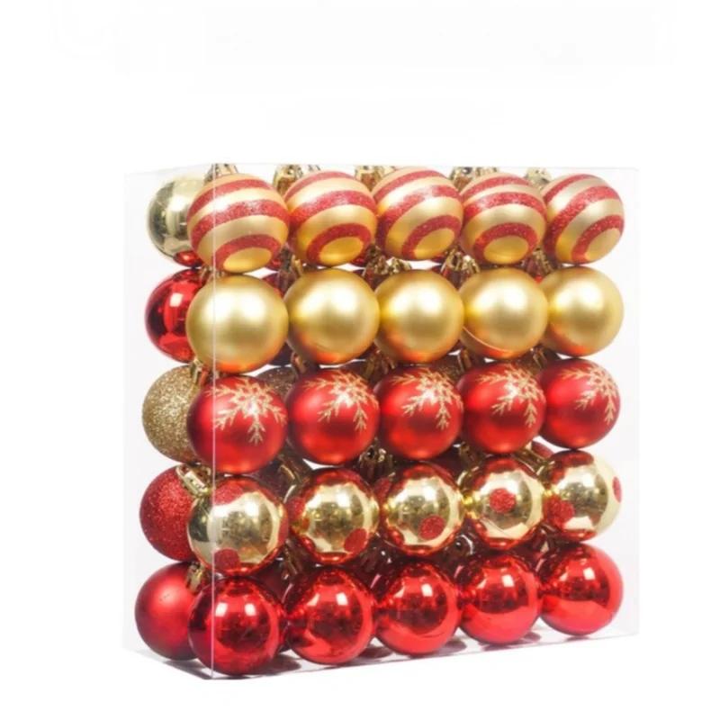

1 Set of 50Pcs 4cm Colorful Christmas Ball Pendants, Christmas Tree Christmas Eve New Year Carnival Bar Outdoor Home Decoration 4cm