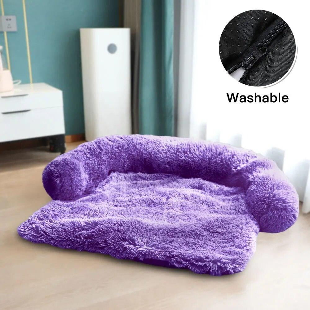 Large Round Comfortable Plush Kennel Plush Blanket Dual-use One Pet Kennel Dog Sofa Bed Pet Supplies Washable Soft Warm Nest Bed