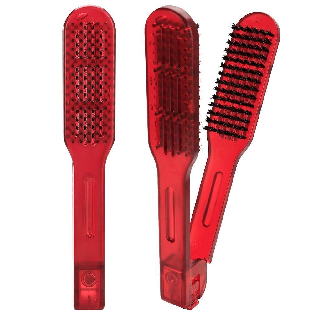 Multifunctional Double Sided V Brush Hair Care Hair Straightener Hairdressing Clamp Comb Anti-Static Anti-slip