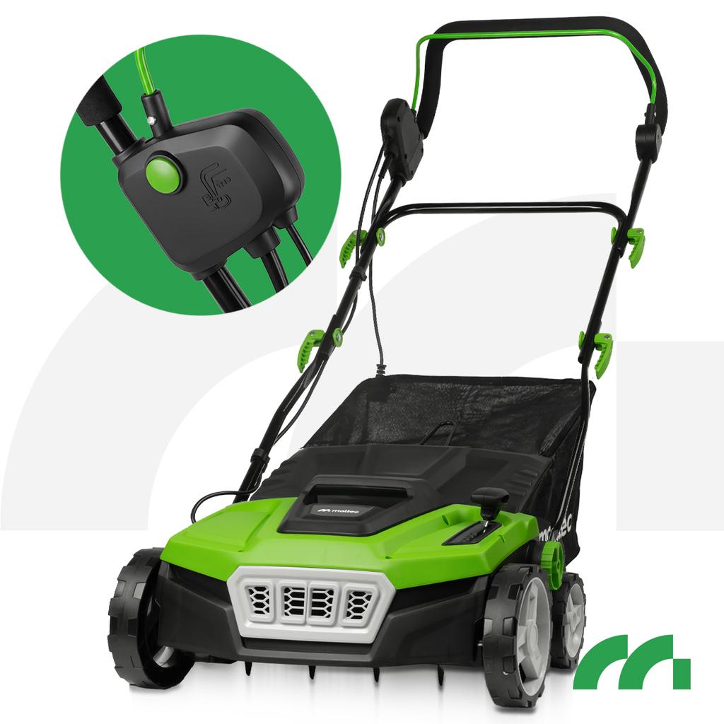Electric Lawn Scarifier Aerator 45L Basket Working Width 38Cm
