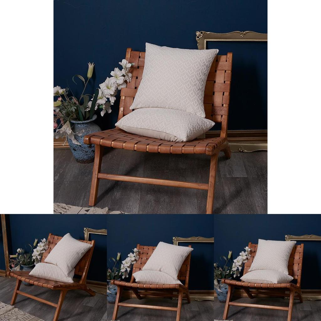 Pillowcase Only Luxurious French Creamy Style Chenille Pillow Cover With Geometric Patterns