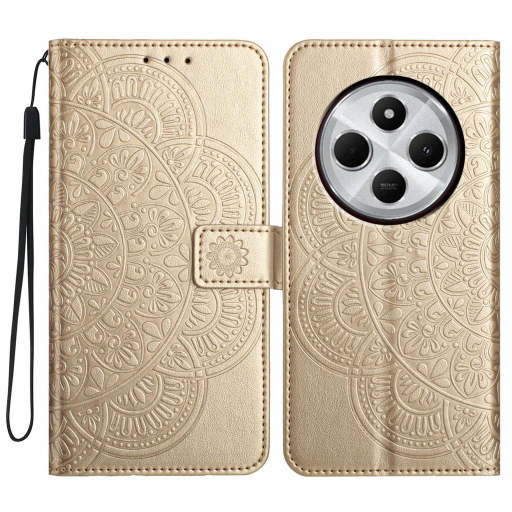 For Xiaomi Poco C75 4G/Redmi 14R 5G/14C 4G Leather Case with Card Slots Mandala Pattern Phone Cover Stand