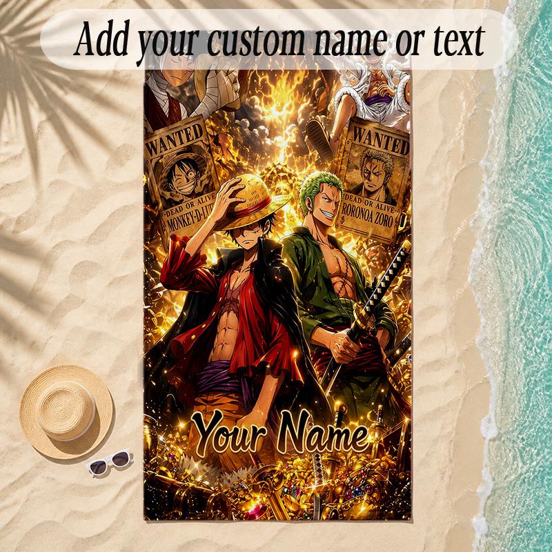 Beach TowelOne Piece Custom Name Text Personalized Soft Towel for Beach Pool Indoor Home Decor Gift