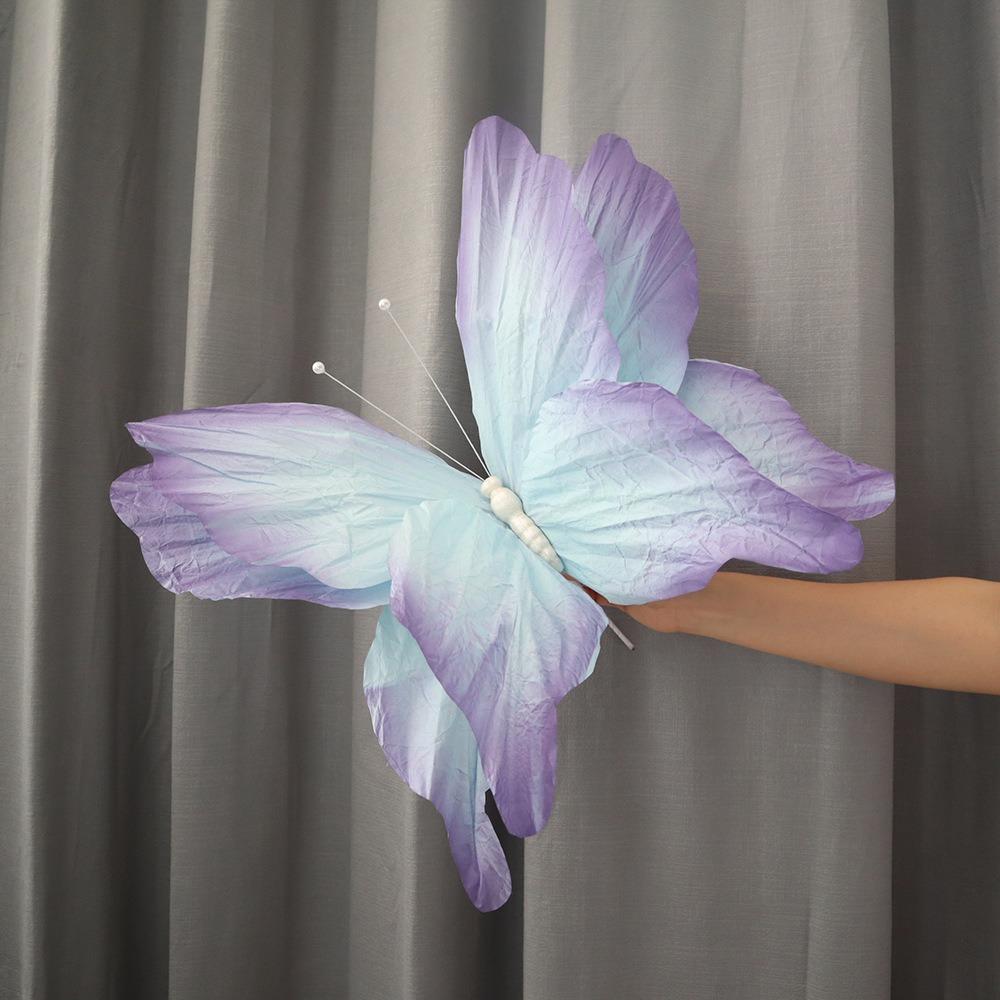 

NEW 3D Simulated Flowers Large-scale Colorful Giant Paper Butterfly Window Display 30/50CM Photography Props Road синій