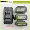 Worx 20V 4.0/5.0Ah Lithium Battery & Fast Dual Charger WA3055