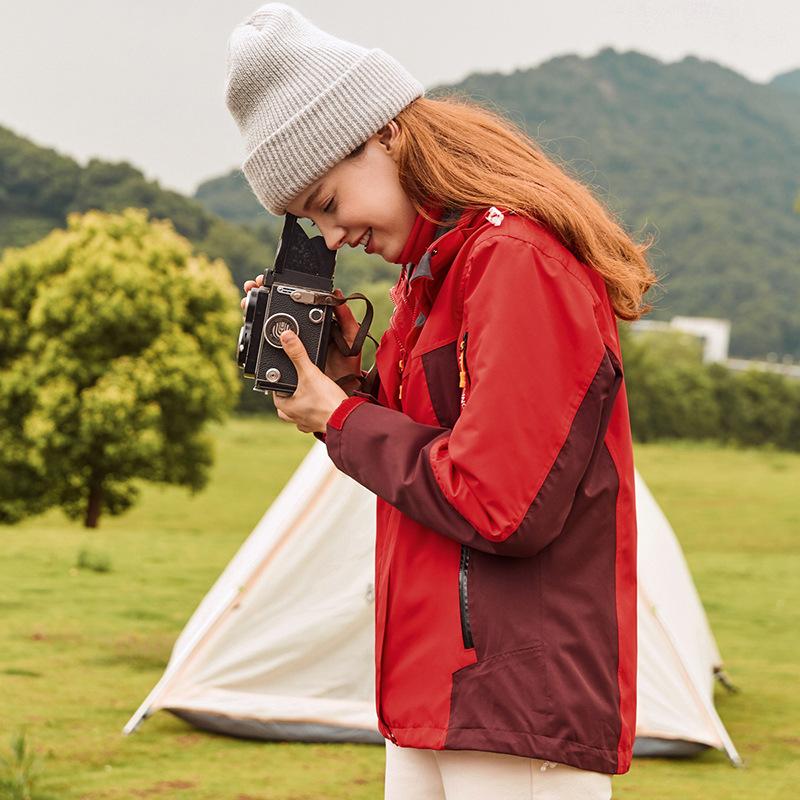 Jacket Two-piece Set with Removable Liner, Three-in-one Mountaineering Suit, Outdoor Sports and Travel Group Work Clothes