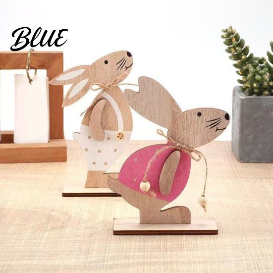 Rustic Rabbit Ornaments for Home Wooden Easter Bunny Table Sign Tiered Tray Centerpiece Farmhouse Vintage Indoor Tabletop Ornament Decoration