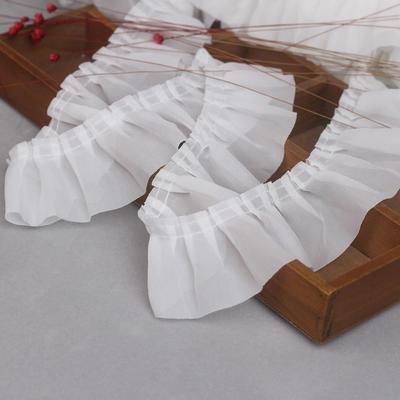 4 mt/los 6 cm breite hohe-dichte weichen weißen chiffon ultra breiten plissierten spitze kleidung zubehör bett dekoration discounted spitze