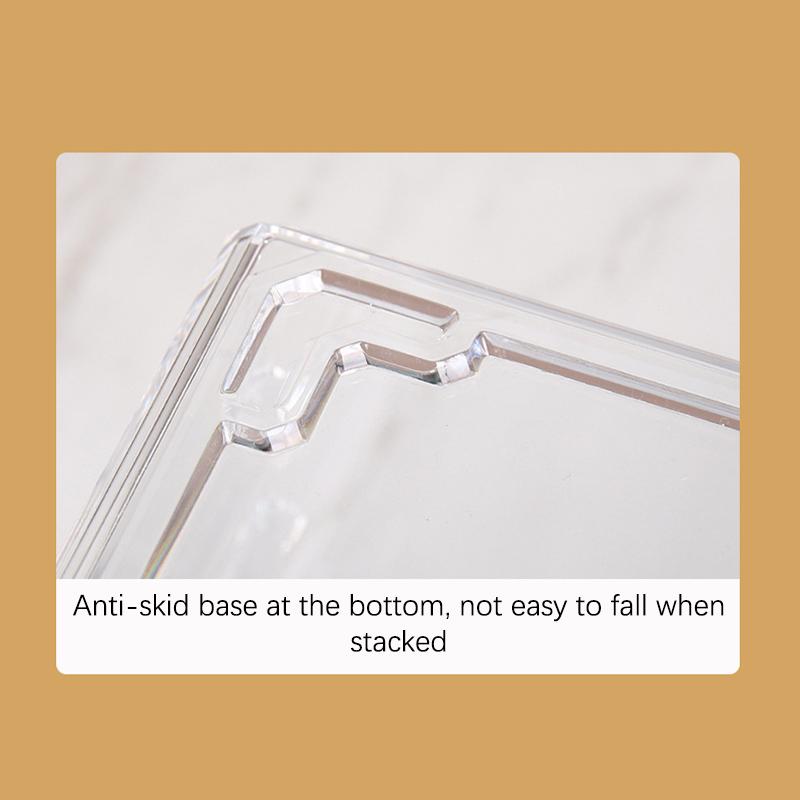 קופסת תכשיטים שקופה, מארז תצוגה 3 שכבות, עגילי שרשרת טבעת, קופסאות ארגון מפלסטיק, מגש תכשיטים מקטיפה, מתנות