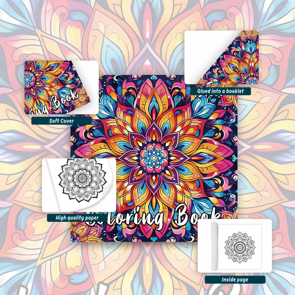 1pc,Teen Colouring Book - 30 Sheet Spiral Colouring Book, 8.3x 8.3 Inches, 100gsm Thick Paper, Christmas, Halloween Gift