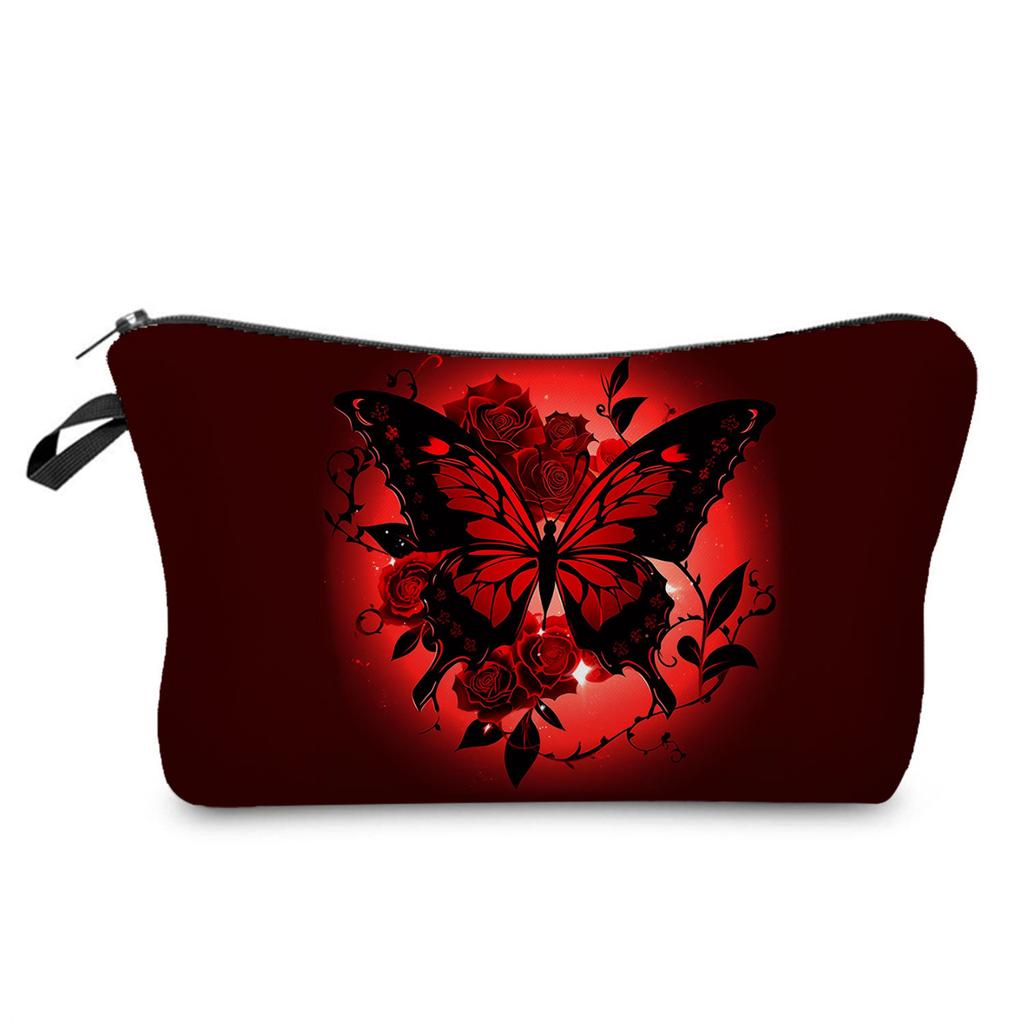 Women Butterfly Print Cosmetic Bag Toiletries Organize Travel Storage Case 6406 CLE