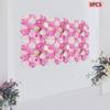6Pcs Artificial Flower Wall Panels, 15x15In 3D Rose Hydrangea Dahlia Floral Mat, Pink White Faux Flowers for Wedding, Home Decor