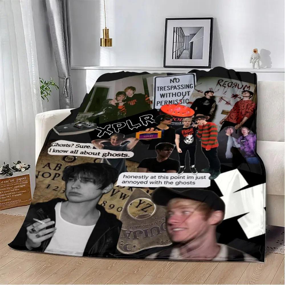 Sam and Colby XPLR Printed Blanket Picnic Blankets Warm Blanket Soft and Comfortable Blanket Home Travel Birthday Gift