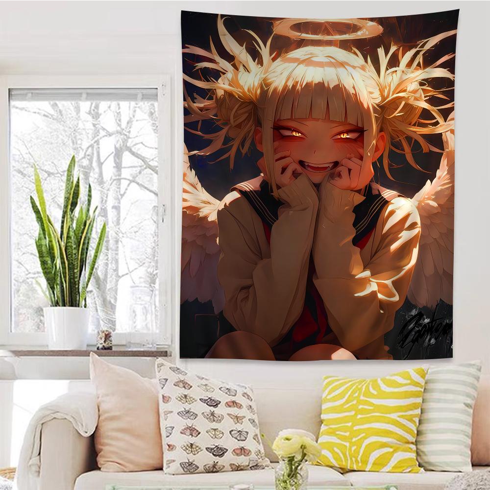 My Hero Academia Himiko Toga Tapestry Creepy Cute Anime Wall Hanging Ideal for Villain Fans Edgy Otaku Bedroom Decor
