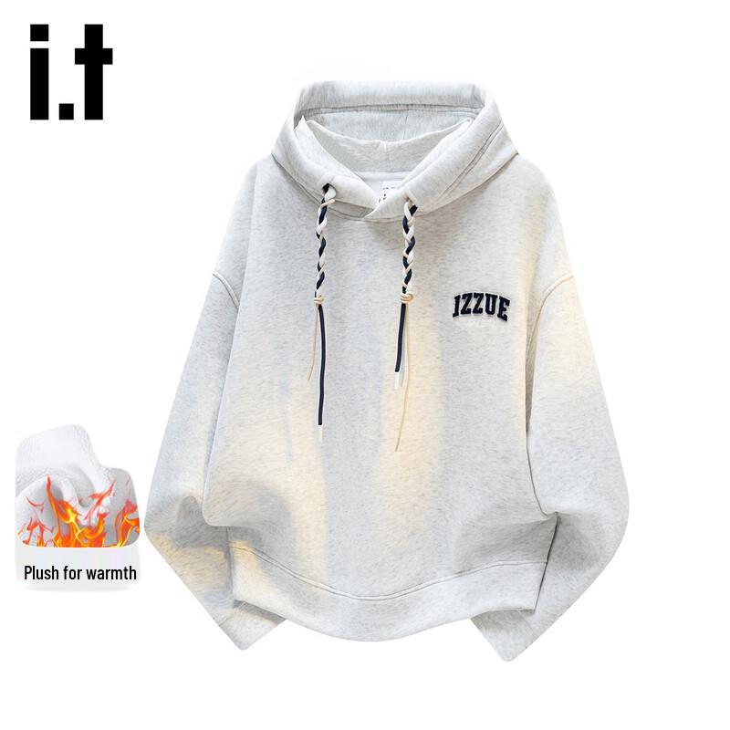Izzue Women's Brush Embroidery Fleece-Lined Hoodie