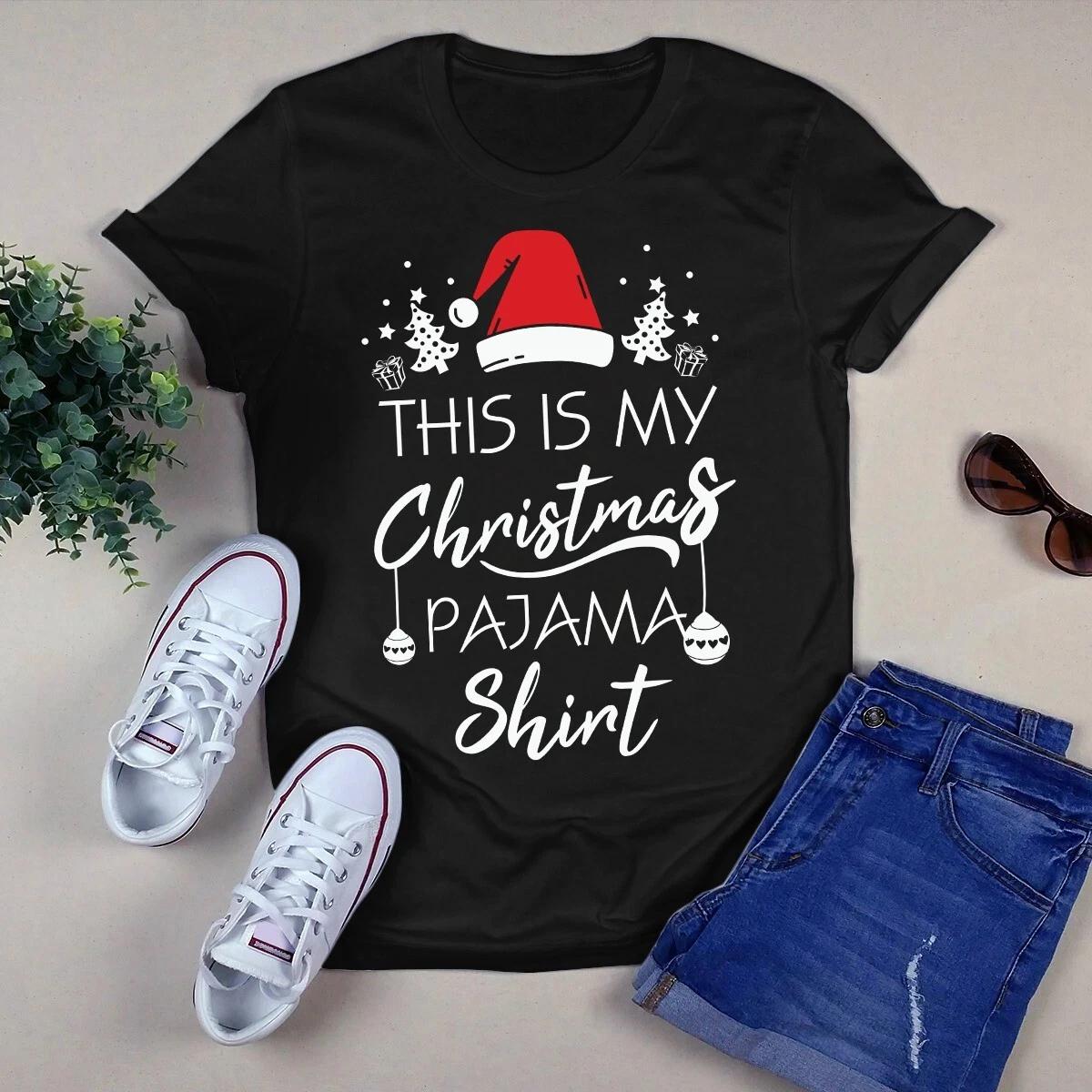 This Is My Christmas Pajama Men s and Women s T-shirts Christmas Xmas Gift Men s and Women s T-shirts XXL