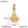 3PCS/LOT CARLIDANA Vintage Luxury Stainless Steel Natural Stone Star Eye Sunflower Pendants Charms for DIY Jewelry