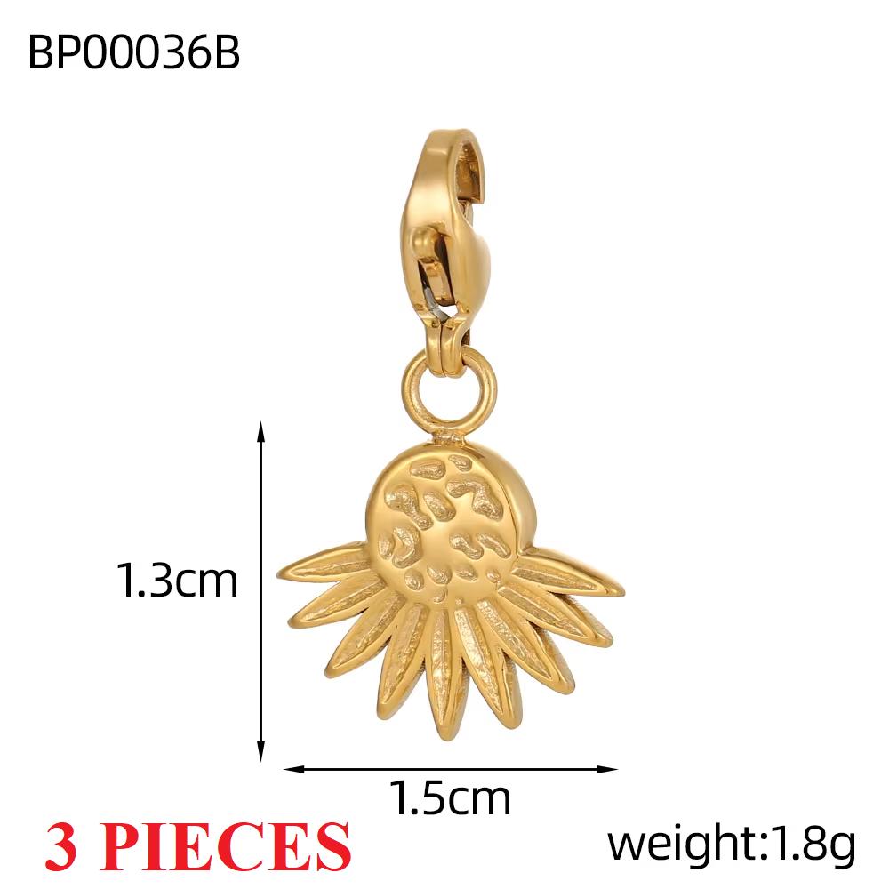 3PCS/LOT CARLIDANA Vintage Luxury Stainless Steel Natural Stone Star Eye Sunflower Pendants Charms for DIY Jewelry