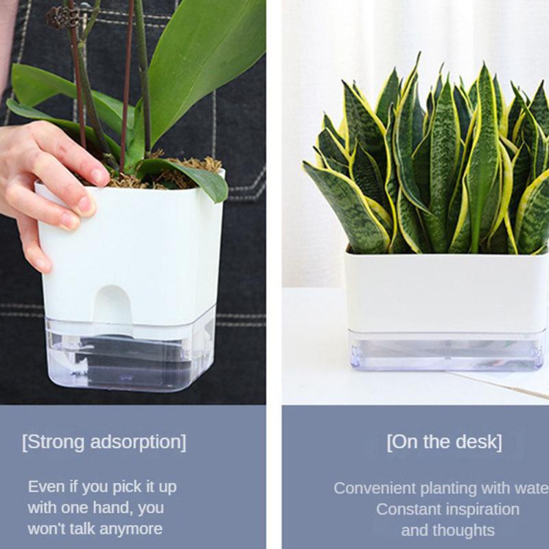 Magnetic Adsorbtion Design Self Watering Planter, Plastic Pot, Automatic-Watering Planter for All House Plants, Succulents,