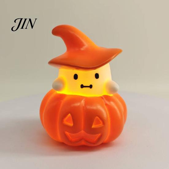 LED Night Light 1/3Pcs Halloween Pumpkin Ghost Light, Spooky Bedside Decorative Lamp, Battery Operated Mini Table for Bedroom Party