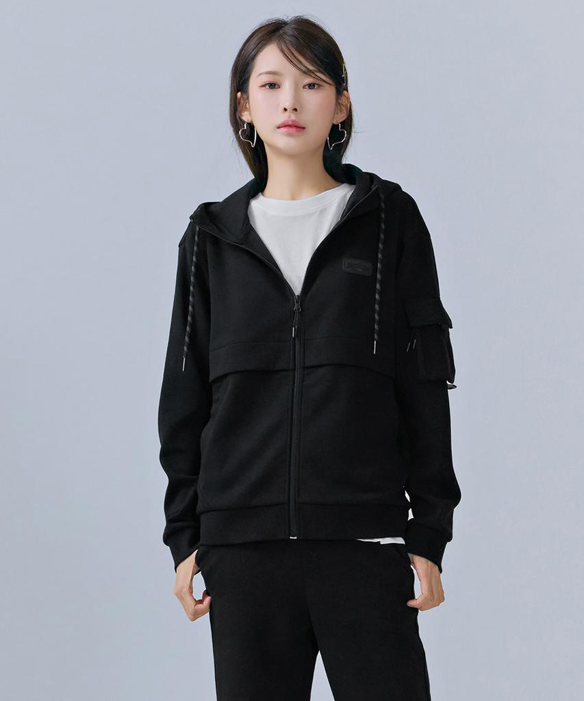 Chasecult Unisex Sleeve Pocket Hooded Zip-Up Jumper-Ceru4311B03