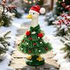 Holiday Animal Costume Christmas Porch Goose Outfit, Santa Dress with Plush Scarf And Hat for Apparel, Festive Winter Outdoor Lawn Tiered Tulle