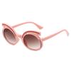 Cute Boys and Girls Eyebrow Shape Round Sunglasses Shiny Frame Anti‑UV Fashion Children Outdoor Party Sun Glasses