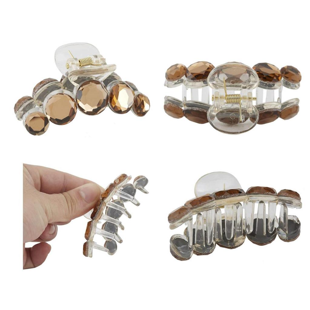4 Pack Crystal Glitter Sparkly Plastic Hair Clips Clutcher Crab Jaw Barrettes Grips Clamps Buns Hair Up For Women Girl