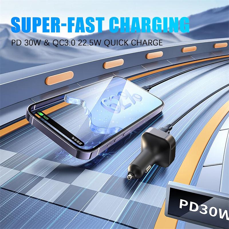 Car Bluetooth 5.3 Fm Transmitter Adapter For Car 60W Pd+Qc3.0 Quick Charging Rgb Light Wireless Music Radio Modulator Player