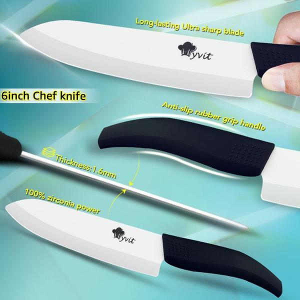 Ceramic Knives Kitchen Knives 3 4 5 6 Inch Chef Knife Cook Set+peeler White Zirconia Blade