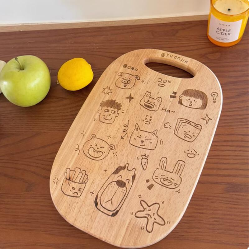Großes hölzernes Schneidebrett mit Tiermotiv für Küche & Kinder