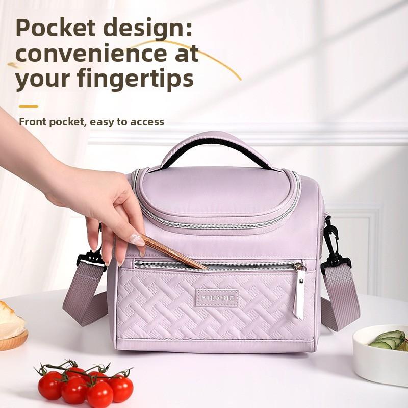 Modern Minimalist Lunch Bag With Insulated Polyester For Office Workers And Picnics