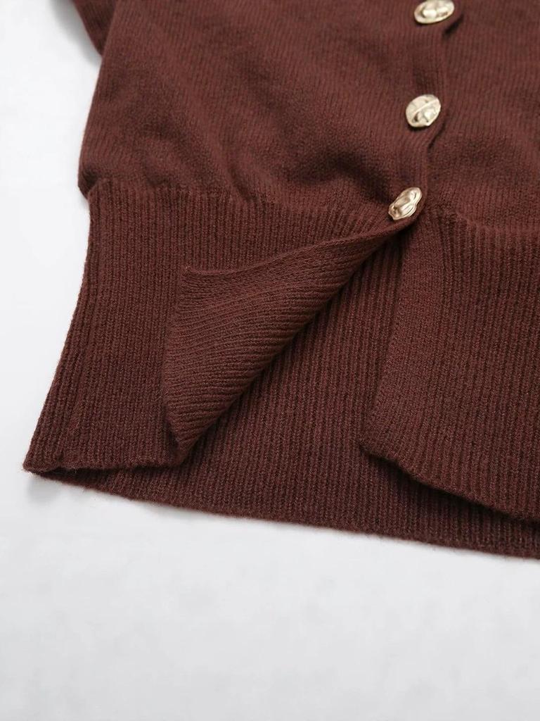 2026 Women's V-neck Long Sleeve Knit Cardigan Sweater Coat