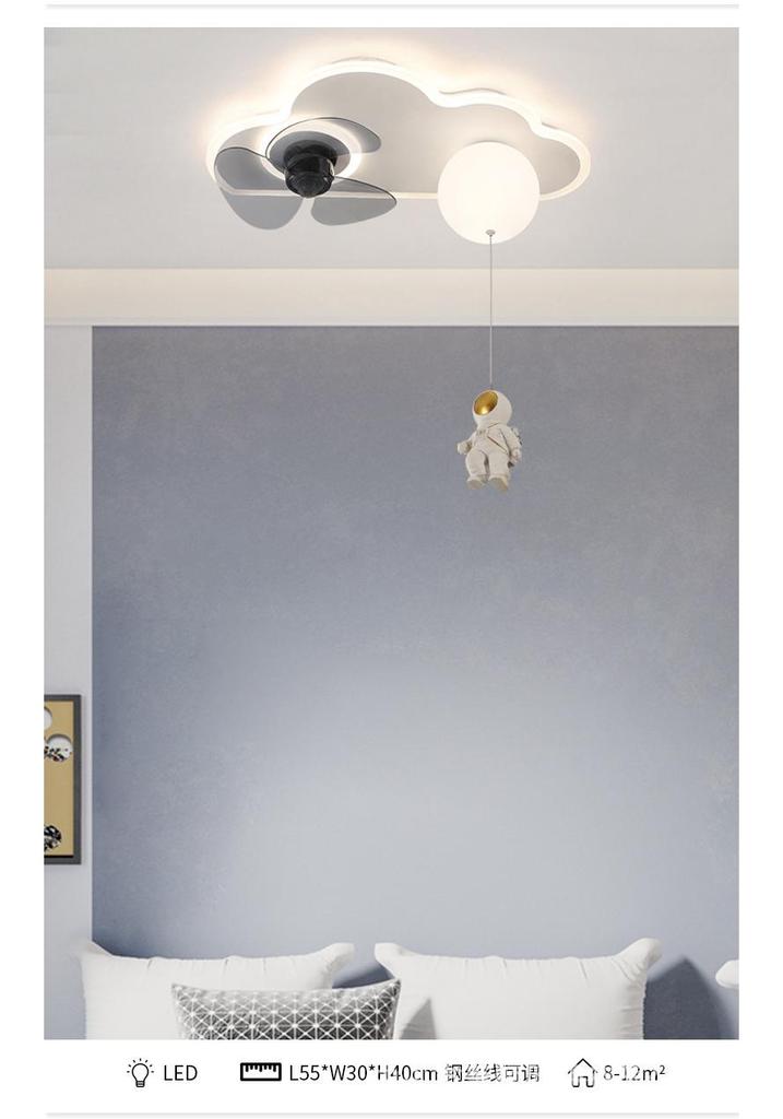 Ultra-Thin Modern Ceiling Fan Chandelier with Light for Living Room & Bedroom