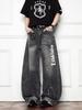 Men's Mid Rise Washed Cat Whisker Barrel Jeans Loose Wide Leg Denim Pants American Vintage High Street Y2K Casual Four Seasons Long Trousers