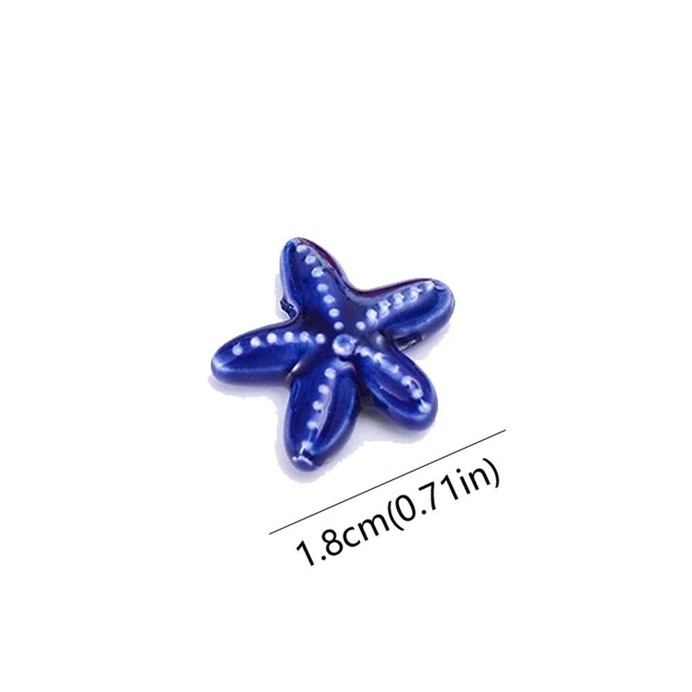 10pcs Handmade Craft Ceramic Spacer Loose Beads Ceramic Jewelry Making Material Starfish Bead Women