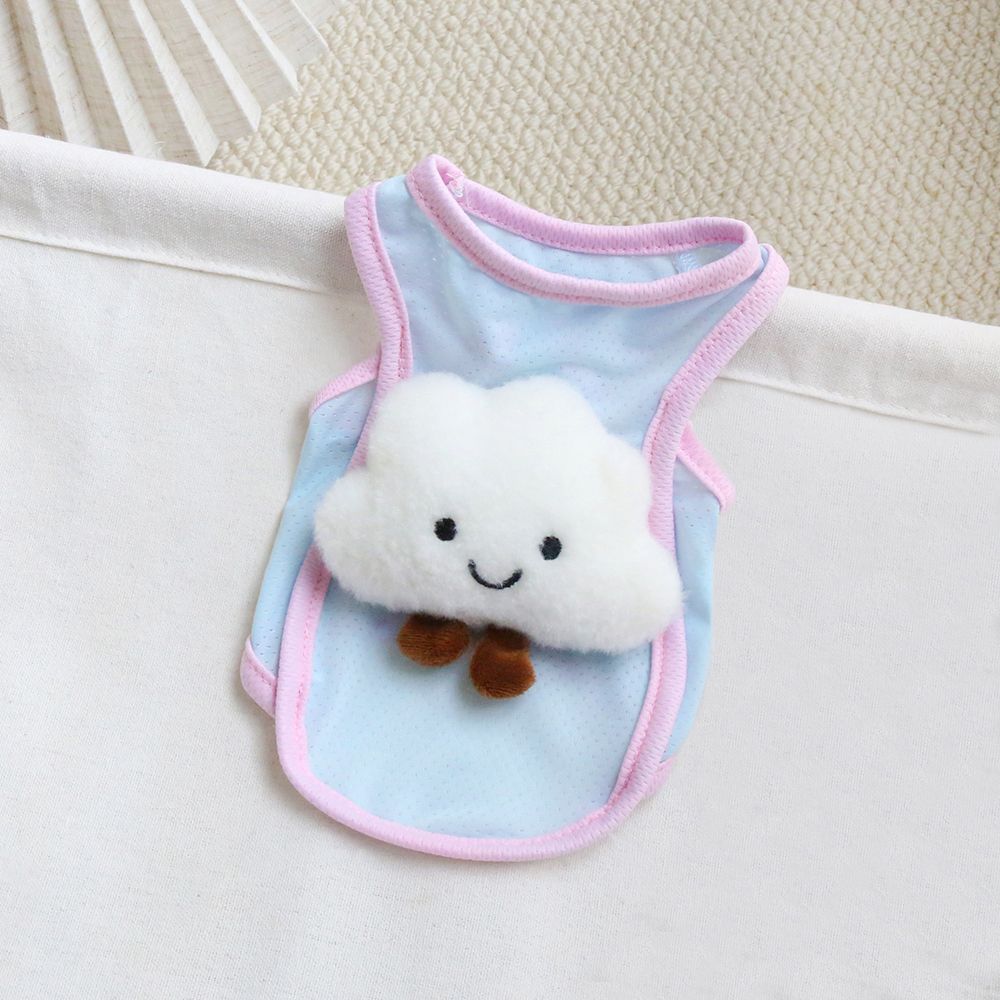 

Летний охлаждающий жилет для питомца, одежда с облачной отделкой, дышащая охлаждающая одежда для собаки XS