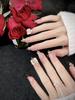 Light Nail Therapy Art Wine Red Ribbon Gentle Goddess Handpainted Butterfly