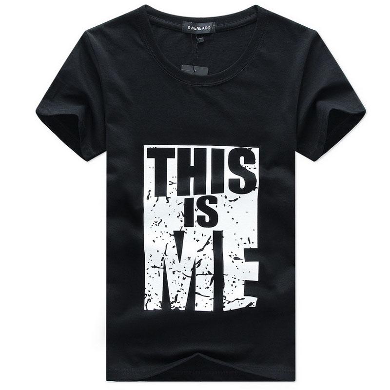 High Quality Men Tshirts Casual Letter Printed Cotton Short Sleeve Tee