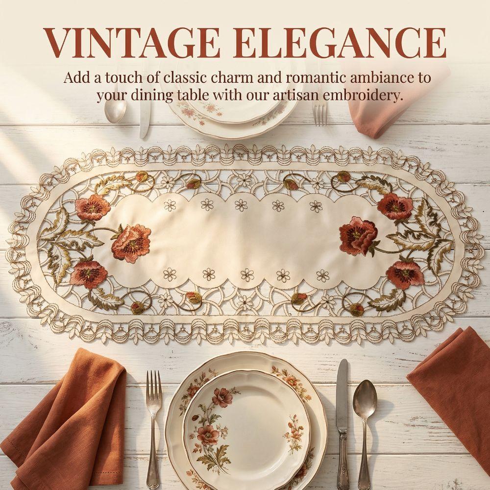 Vintage Tablecloth Washable Lace Table Doily Holiday Decor Table Runner  Home Fabric