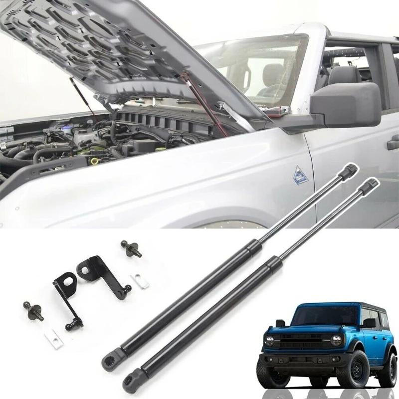 Car Front Hood Gas Shocks Hood Strut Lift Supports Spring Dampers For 2021 2022 Ford Bronco