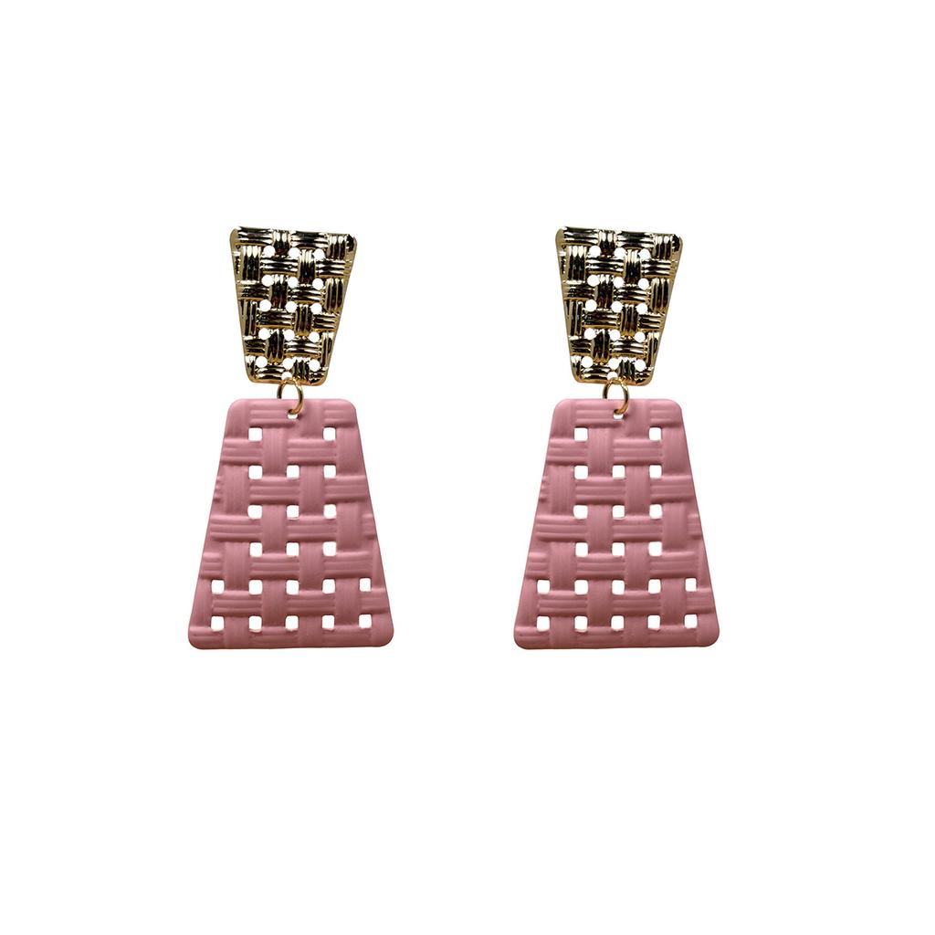 Fashionable Colorful Geometric Irregular Oval Earrings