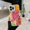 Graffiti Heart Case for iPhone 16 Pro Max and iPhone 15 Pro, New Color Silver 14/13, High-End Feel