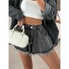Summer Women Denim Shorts Loose Fashion Elegant Casual Simple Short Pants Hight Waist Sweet Simple Streetwear Denim Short Trousers