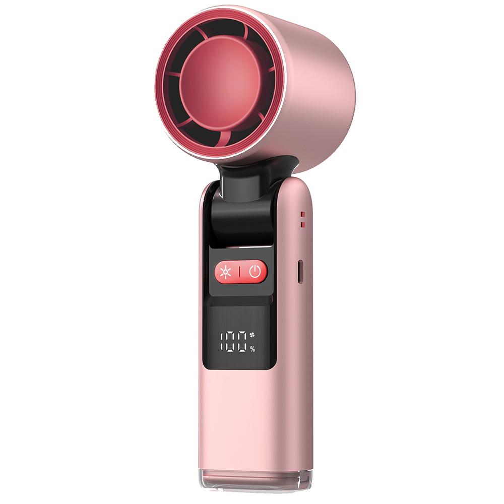 Portable Foldable Handheld Mini Turbo Fan with Ice Compress 4000mAh USB Rechargeable 100 Speeds Wind Outdoor Ice Cooling Fans