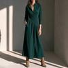 Women's Color Elegant Long Maxi Dress for Commute and Casual Everyday Wear