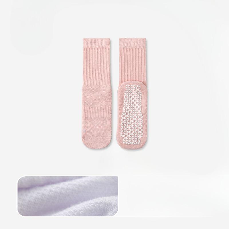 Female Autumn Yoga Towel Bottom Shock Sports Silicone Sweat Absorption Non Slip In The Tube Cotton Socks