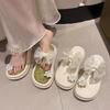 New Style Slippers Women's Shoes Round-toed Sponge Thick-soled One-line Sandals