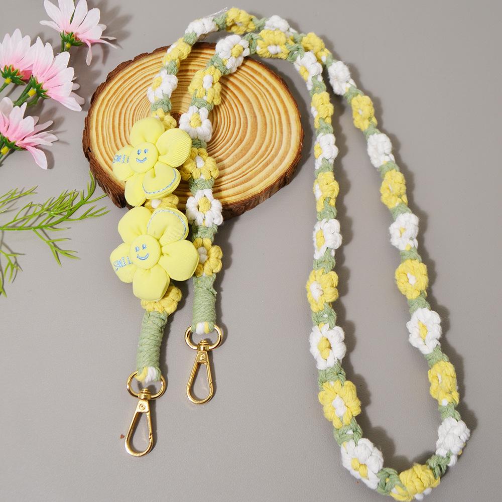 Bohemian Daisy Flower Woven Phone Lanyard - Colorful, Fashionable & Versatile